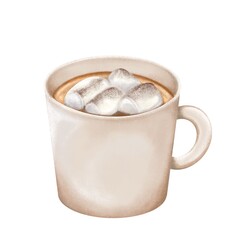 A cup of marshmallow coffee illustration 