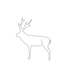 Deer animal line drawing vector illustration