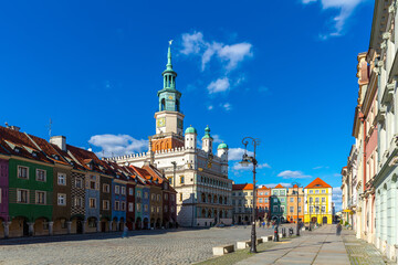 Obraz premium Image of Poznan city historical streets and old market square in Poland