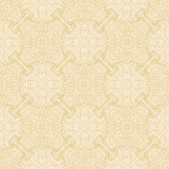 Seamless yellow and white pattern. Abstract plant motives. Seamless texture.