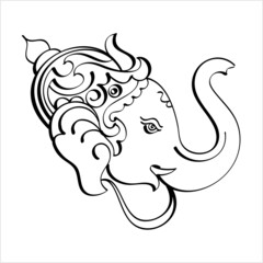 Ganesha The Lord Of Wisdom Calligraphic Style M_2109027