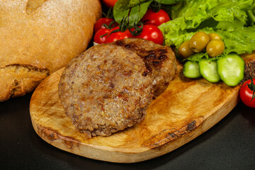 Homemade roasted cutlet minced meat