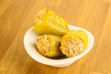 Bell Bulgarian pepper stuffed meat