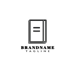 cute book logo design template icon black isolated vector illustration