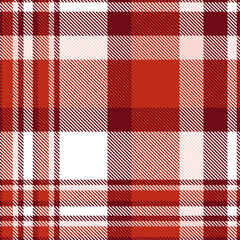 Seamless plaid check pattern in red, burgundy, pink and white.