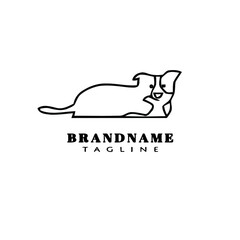 border collie dog logo cartoon icon design template black isolated vector illustration