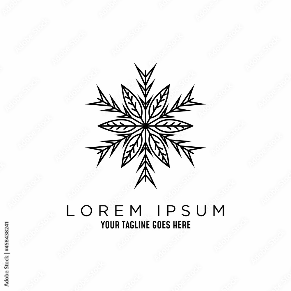 Poster simple and unique stem and leaves in line art image graphic icon logo design abstract concept vector