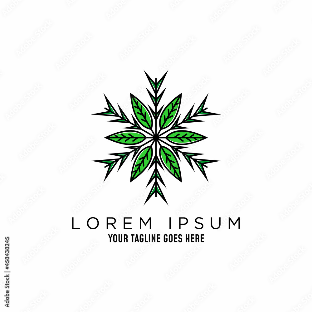 Poster simple and unique stem and leaves in line art image graphic icon logo design abstract concept vector