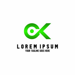 Simple and unique letter or word CK connected font image graphic icon logo design abstract concept vector stock. Can be used as a symbol associated with initial or monogram