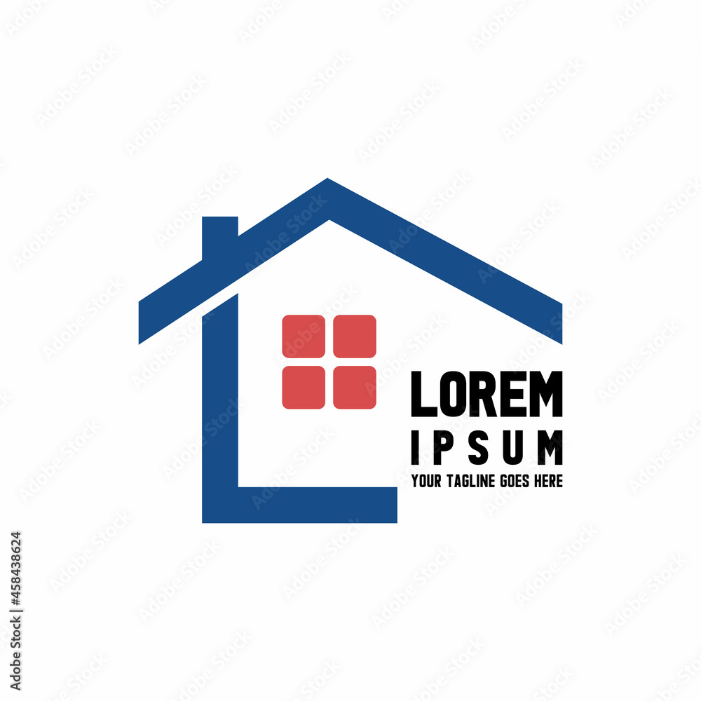 Poster simple roof house and letter l font image graphic icon logo design abstract concept vector stock. ca