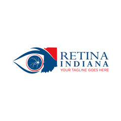Simple and unique retina eye and Indian region maps image graphic icon logo design abstract concept vector stock. Can be used as a symbol related to health or eye disease - obrazy, fototapety, plakaty