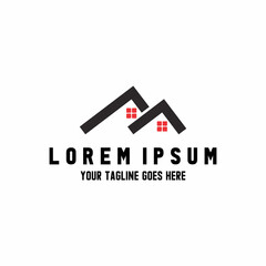 Fototapeta premium simple roof house like letter LL font image graphic icon logo design abstract concept vector stock. Can be used as a symbol related to property or initial