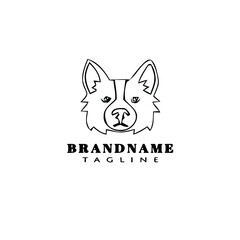 border collie dog logo cartoon icon design template black isolated vector flat