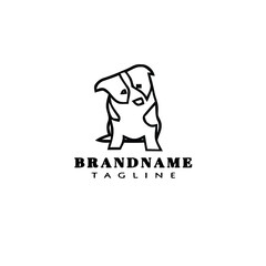 border collie dog logo cartoon icon design template black vector illustration