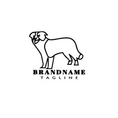 border collie dog logo cartoon icon design template black isolated illustration