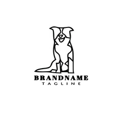 border collie dog logo cartoon icon design template black flat vector illustration