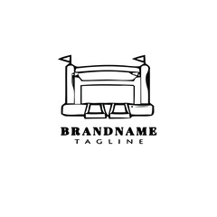 bounce house logo cartoon icon design template black vector illustration