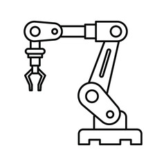Industrial robot icon. Industrial mechanical robot arm symbol. robotic arm sign. Vector illustration