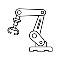 Industrial robot icon. Industrial mechanical robot arm symbol. robotic arm sign. Vector illustration