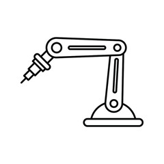 Industrial robot icon. Industrial mechanical robot arm symbol. robotic arm sign. Vector illustration