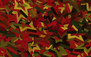 Dark Green, Red vector backdrop with lines, triangles.