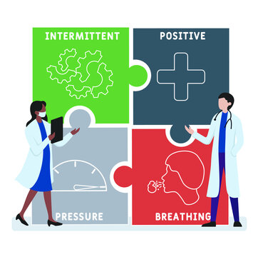 Flat design with people. IPPB - Intermittent Positive Pressure breathing acronym. medical concept background. Vector illustration for website banner, marketing materials, business presentation, online