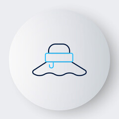Line Fisherman hat icon isolated on white background. Colorful outline concept. Vector
