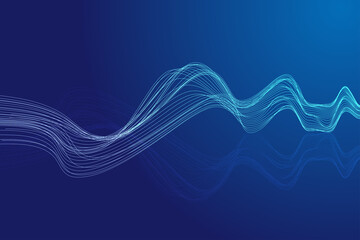 Blue abstract line texture background flowing like smoke water waves