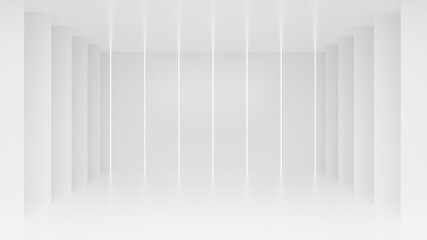 Fototapeta premium White clean empty architecture interior space room studio background wall display products minimalistic. 3d rendering.