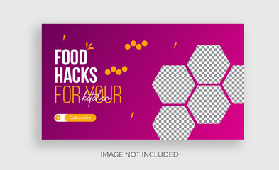 food hacks youtube thumbnail template