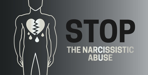 Stop the Narcissistic Abuse Illustration - obrazy, fototapety, plakaty