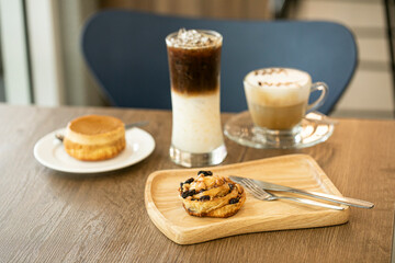 coffee and cake on the table