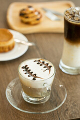 hot coffee on the table