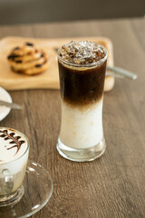 ice coffee on the table