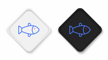 Line Fish icon isolated on white background. Colorful outline concept. Vector