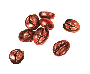 Watercolor coffee beans (2)