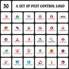 a set of pest control logo , a set of insecticide logo