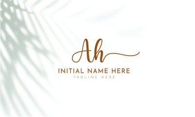 AH H A Signature initial logo template vector