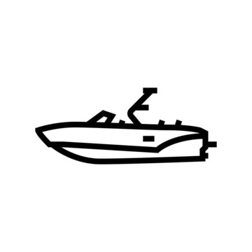 recommend clip art: bowrider boat line icon vector. bowrider boat sign. isolated contour symbol black illustration