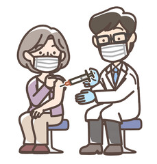 注射を受ける女性