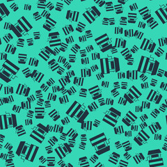 Black Well icon isolated seamless pattern on green background. Vector