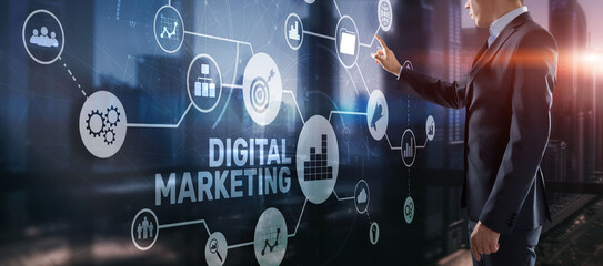 Digital Marketing Technology Concept. Targeted and interactive marketing. Search Engine Optimisation