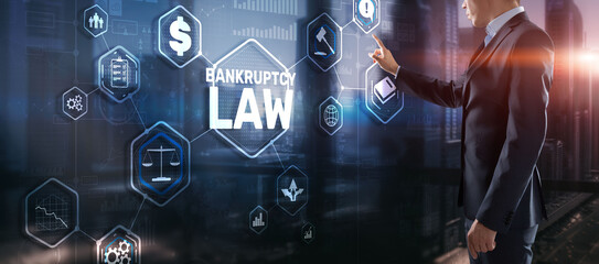 Bankruptcy law concept. Insolvency law. Company has problems