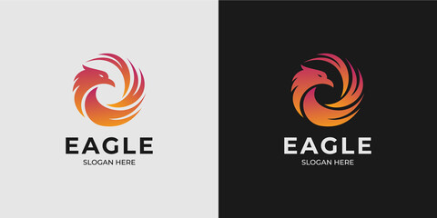 Minimalist eagle Logo set with modern logo design