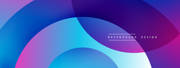 Abstract overlapping lines and circles geometric background with gradient colors