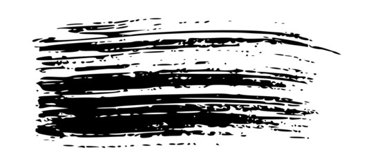 Black brush stroke on white background