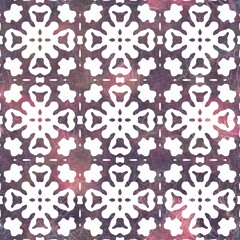 Seamless white on color interior wall tile style surface pattern design for print. High-quality illustration. Ornate overlay contemporary textile graphic design. Floor wall cover in Portuguese style.