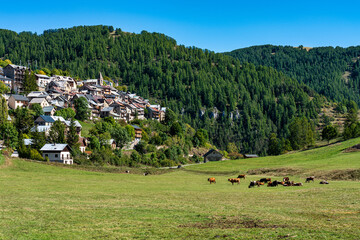 Panoramic view of the Mercantour National Park near Valberg, French Alps