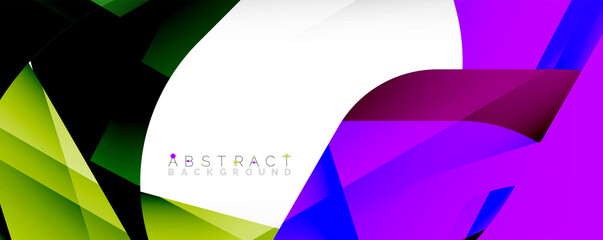 Geometric abstract background - multicolored abstract shapes on white. Vector Illustration For Wallpaper, Banner, Background, Landing Page