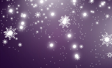 Fototapeta na wymiar Snowfall. A lot of snow on a transparent background. Christmas winter background. Snowflakes falling from the sky. 